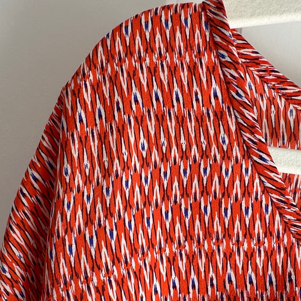 Joie Orange Silk Patterned Blouse - image 4